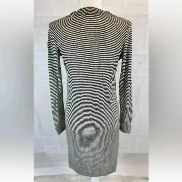 NEW LOFT Maxi Cardigan Women Size M Petite Green Striped Long Sleeve Knit Light - Picture 4 of 16